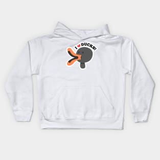 I Love Duck Cartoon Kids Hoodie